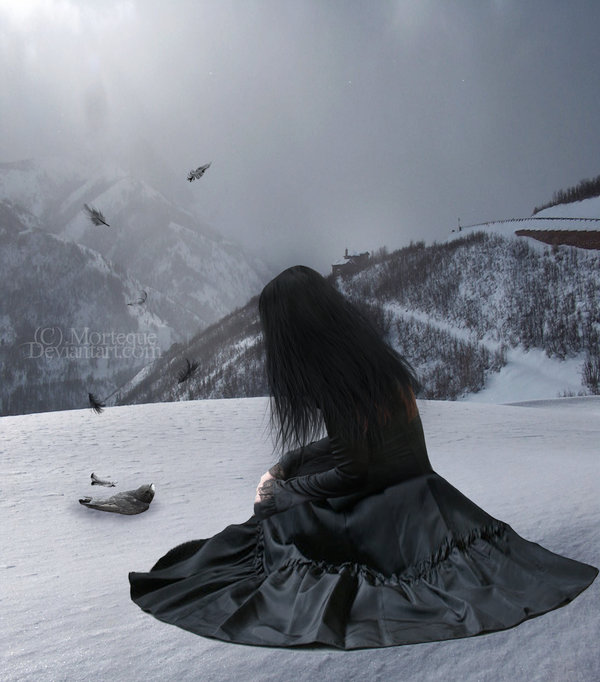 Фото Девушек С Черными Волосами Зимой