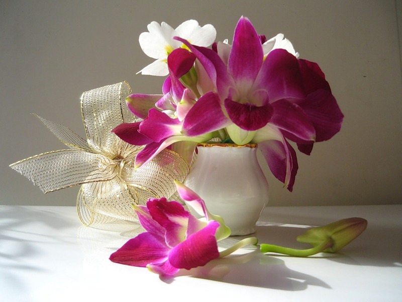 Поздравление С Добрым Утром С Букетом Орхидей