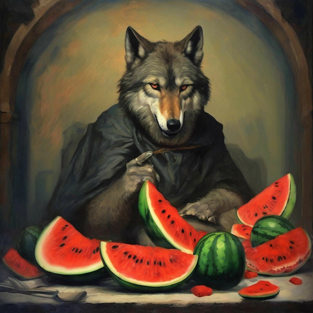 Этот волк питался арбузами