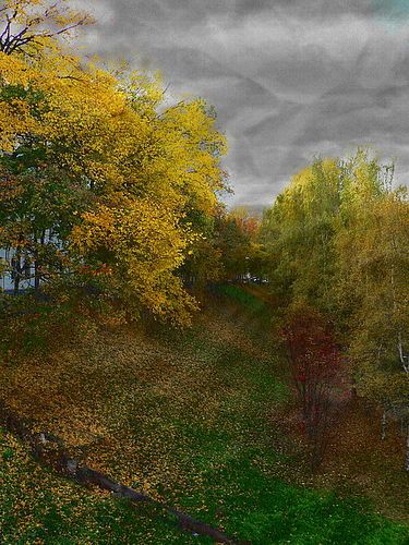 Дворик опустел... Осень