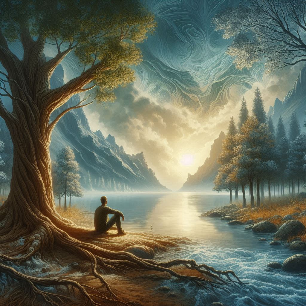 Сидящий на берегу