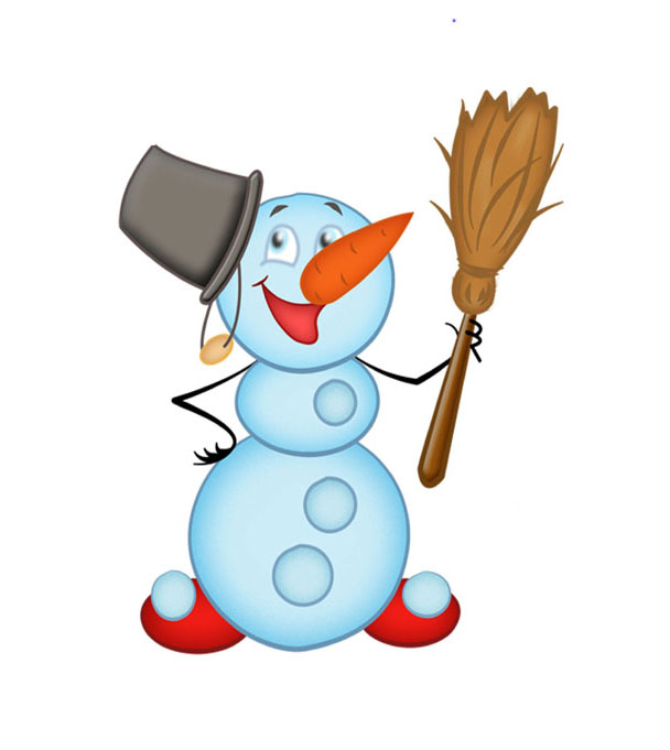 Снежная баба рисунок