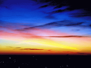 Закат в городе