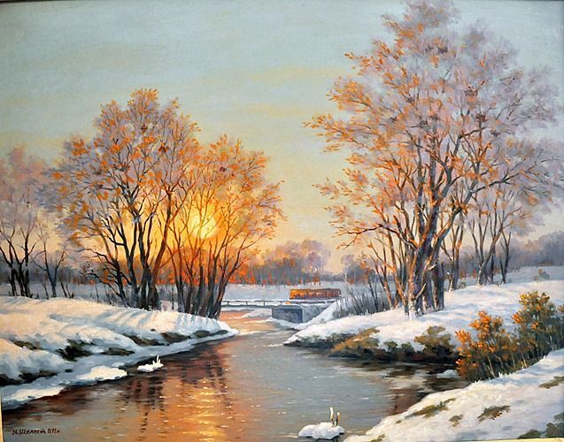 Метелью и пургой окутан сонный брег