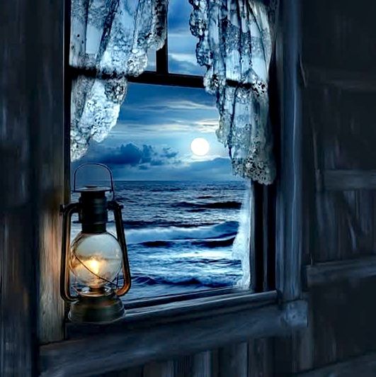В окно светит праздно луна
