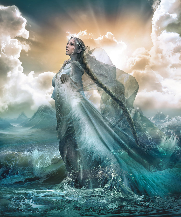 Стихия королевы. Царевна лебедь. Морская нимфа океанида. Амфитрита богиня моря.