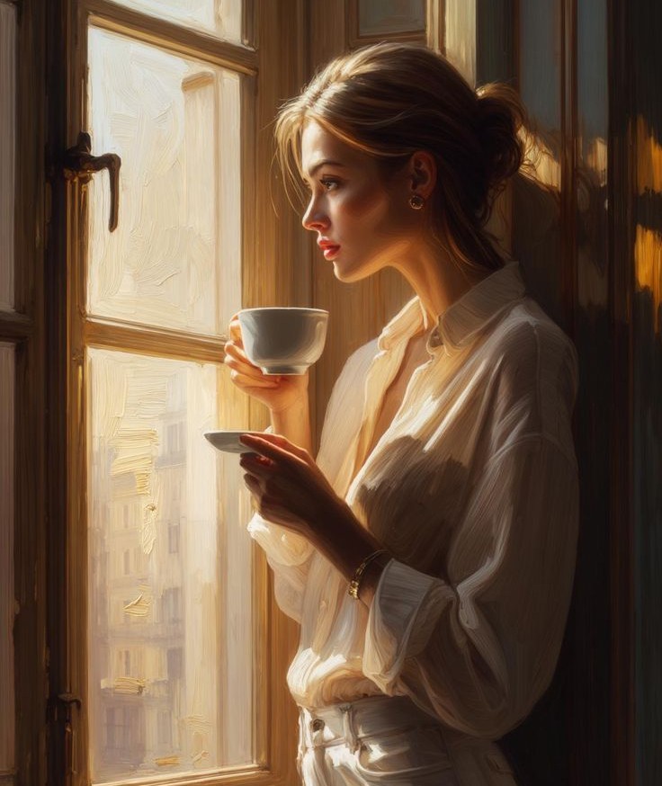 Губы, словно бы рубины, глубина озёр в глазах