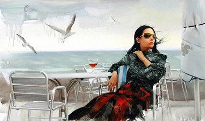 Женщина в кафе