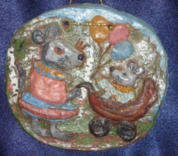 Детские поделки. Мышь с мышонком