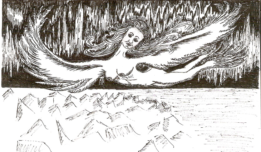 Покрылись золотом вершины! рис. автора