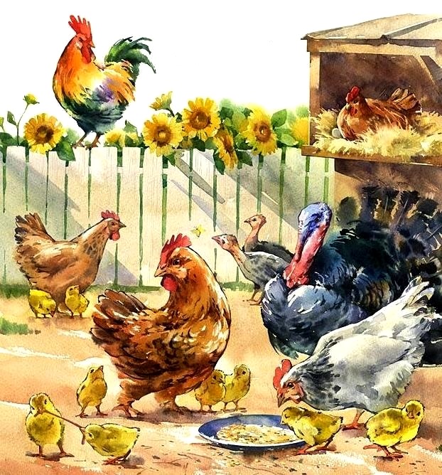 Птичий двор картинки для детей дошкольного возраста