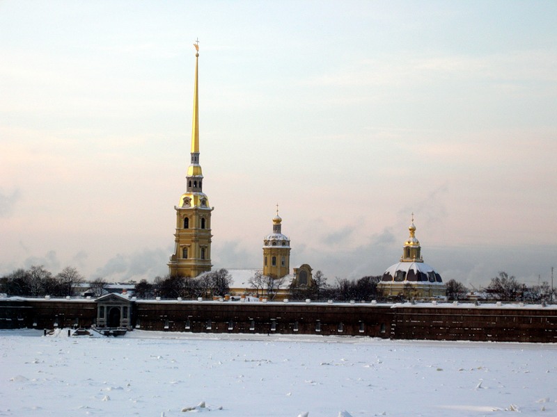 Петропавловская крепость Санкт Петербург зима
