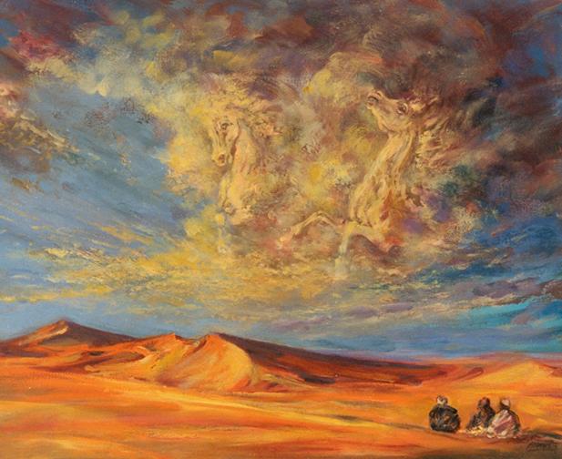 Горячий ветер африки 5 букв. Знойный ветер пустыни. Ветер в пустыне. Песочная буря живопись. Буря в пустыне в живописи.