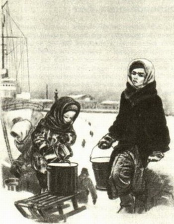 На Неву, за водой