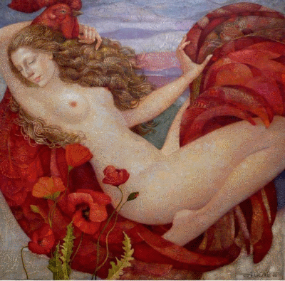 Заря ласкала алыми губами...