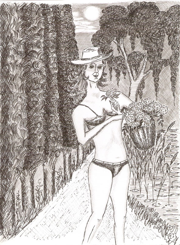 Молодая дачница! рисунок автора