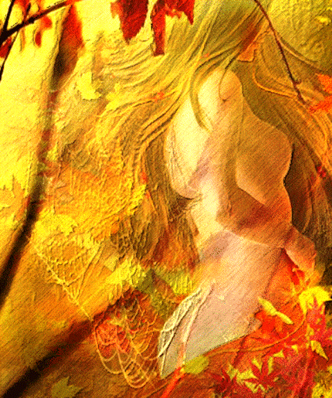 Ветер голову кружит срывая слова. Осень листопад женщина. Женщина осень живопись. Бабье лето живопись. Осень анимация.