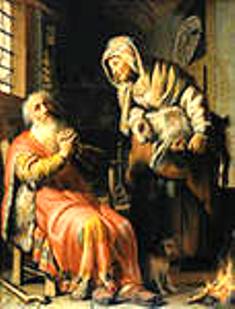 Жена Товита Анна и козочка