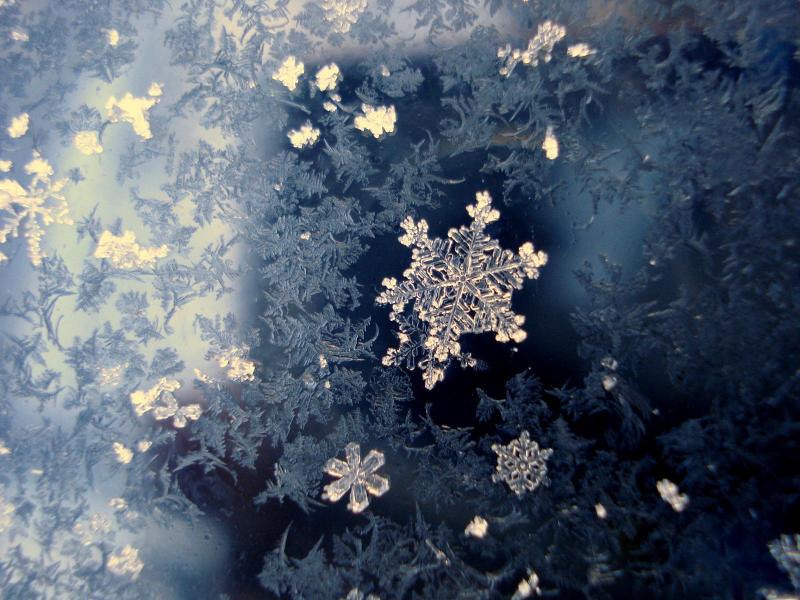 Летела белая снежинка,