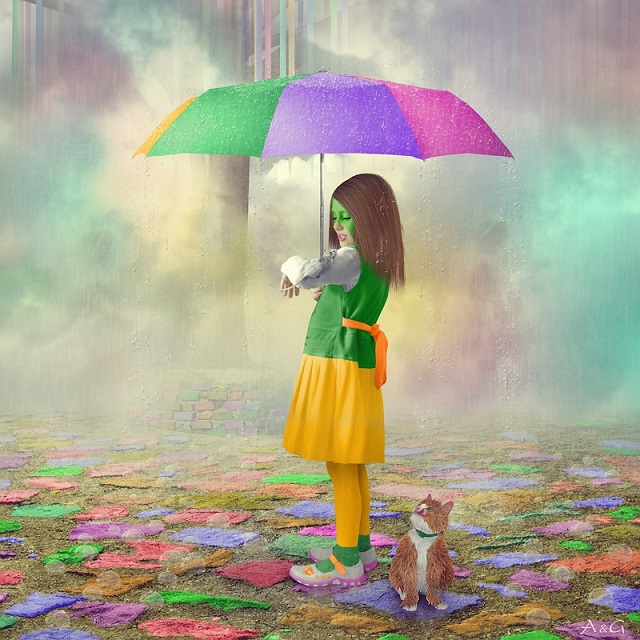 Нарисую дождь цветной