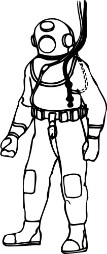 Аквалангист рисунок карандашом