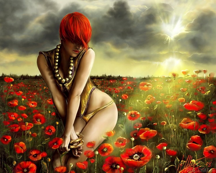 Девочка с маками картина