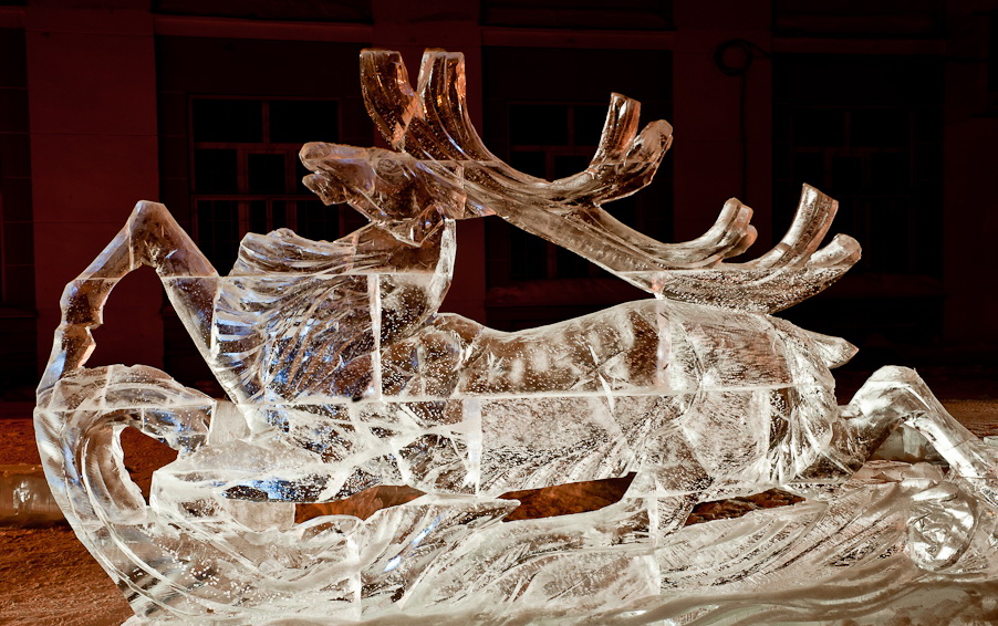 Лед олень. Олень из льда. Ледяная скульптура олень. Сани и олень из льда. Ледяные фигуры в форме оленей.