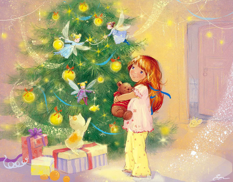 Украшена елка в углу!