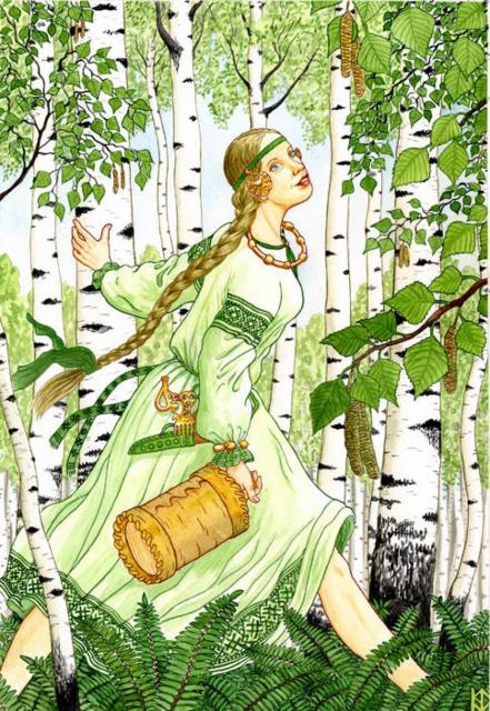 Белая берёза и ветер