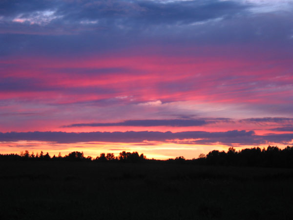 Крыльями заката, небо засветилось...