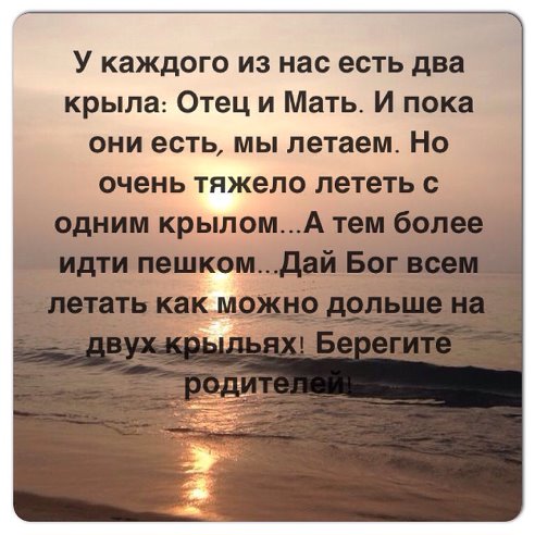 Берегите родителей своих...