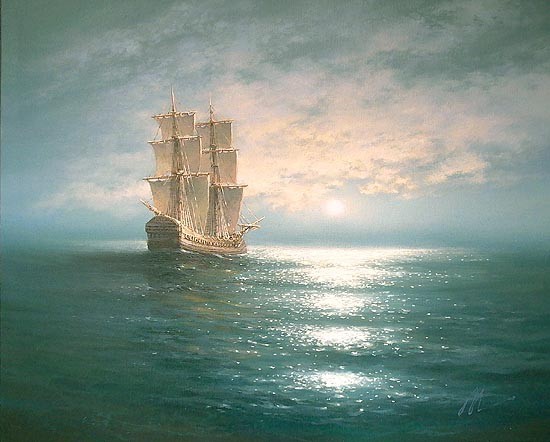 Когда за горизонт уходит морская волна...