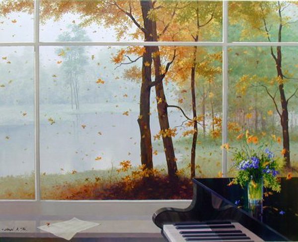 Осень нежно снимает с себя позолоту