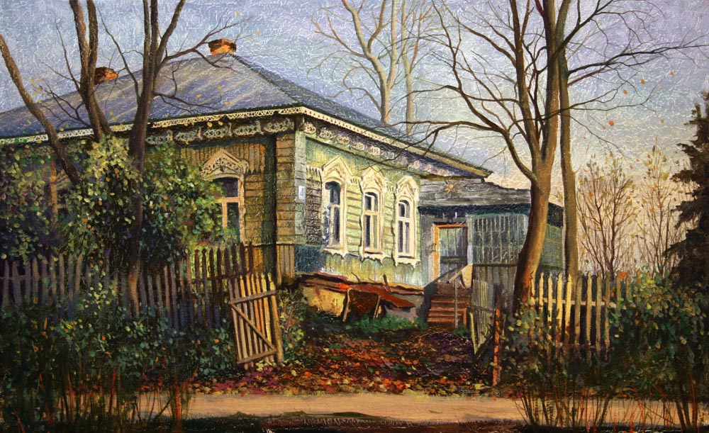 Картины художников дом. Старый домик. Старинные дачи. Деревянный дом живопись.