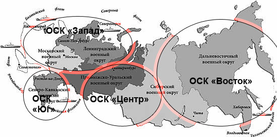 Карта Восточного Военного Округа