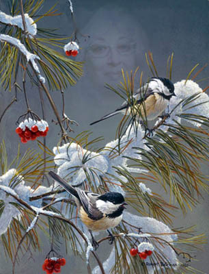 Картина с синичками