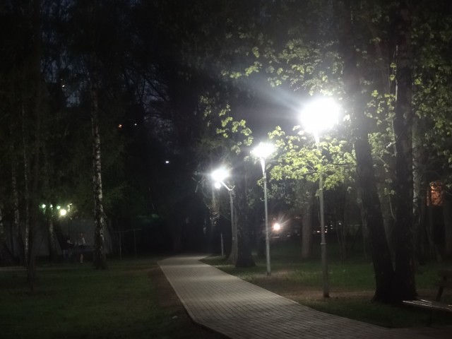 Берёзка, фонарь, берёзка