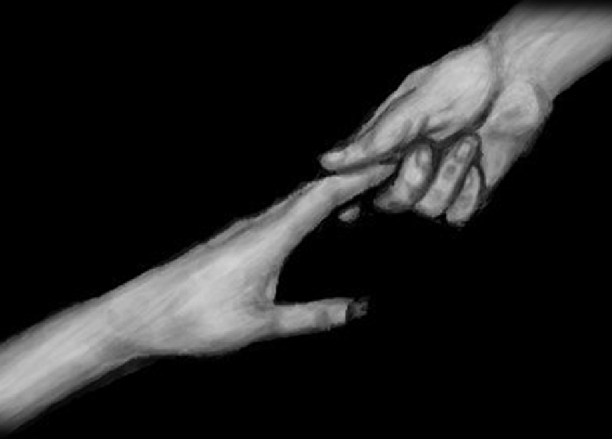 Приму и не отпущу. Руки тянутся друг к другу. Прикосновение рук. Девушка отпускает руку парня. Мужская рука тянется.