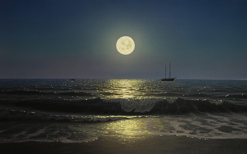 Лунная ночь на море
