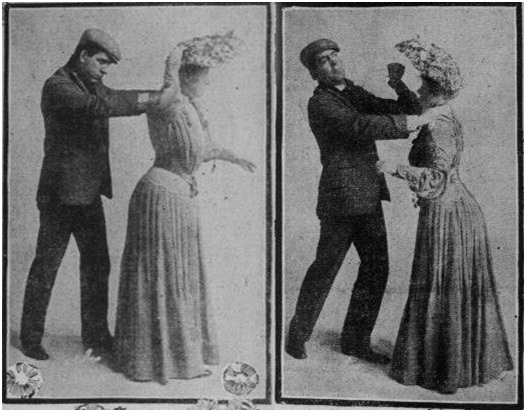 Фотопособие по самообороне для женщин, 1904 г
