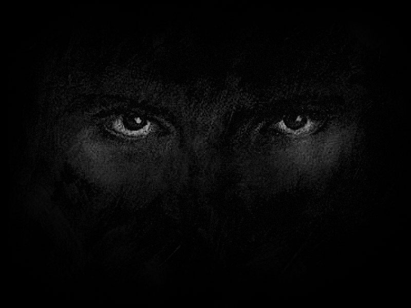 Глаза в темноте рисунок