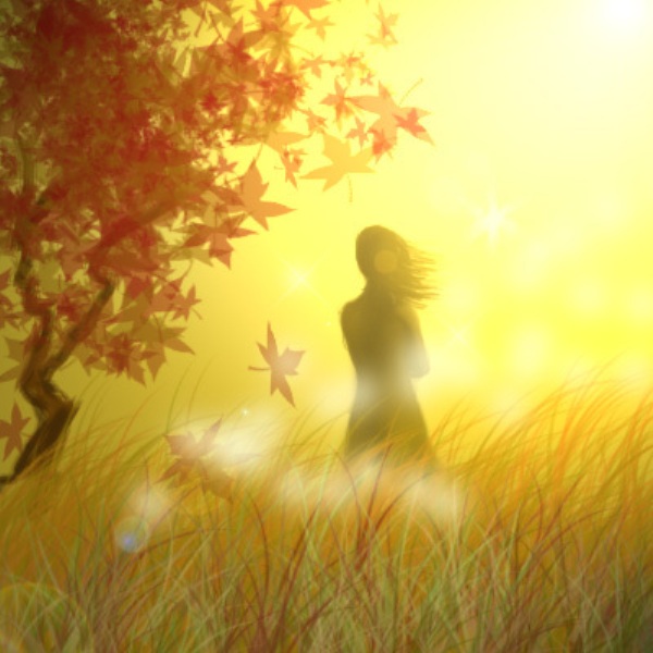 Картина девушка в лучах солнца