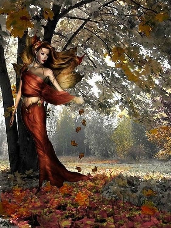 Женщина Осень Фото