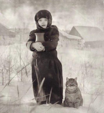 Девочка и кот