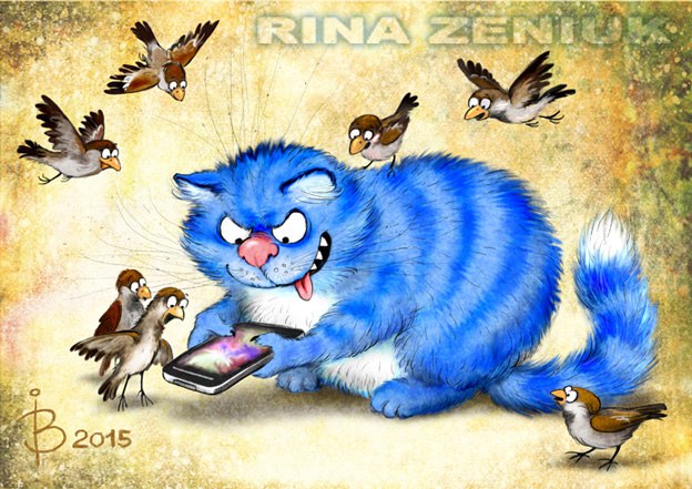 Маленький котик нашёл телефон