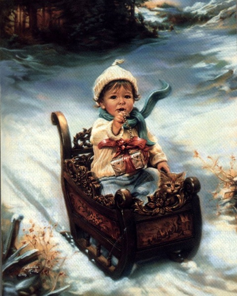 Дитя на саночках