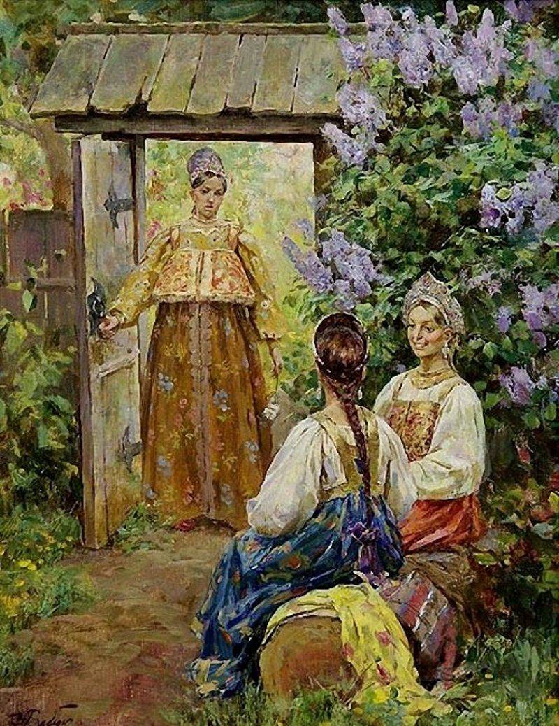 Боярышни маковского. "красная горка". Народные картины художников. Народные картины художников. Семик праздник на руси иллюстрации.