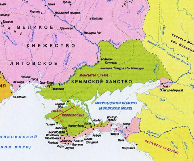 Географическое расположение крымского ханства