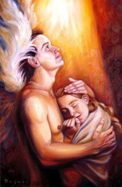 Сон оберегать ребенка. Объятия живопись. Ангел мужчина и женщина. Картина мужчина и женщина. Картина мужчина оберегает женщину.