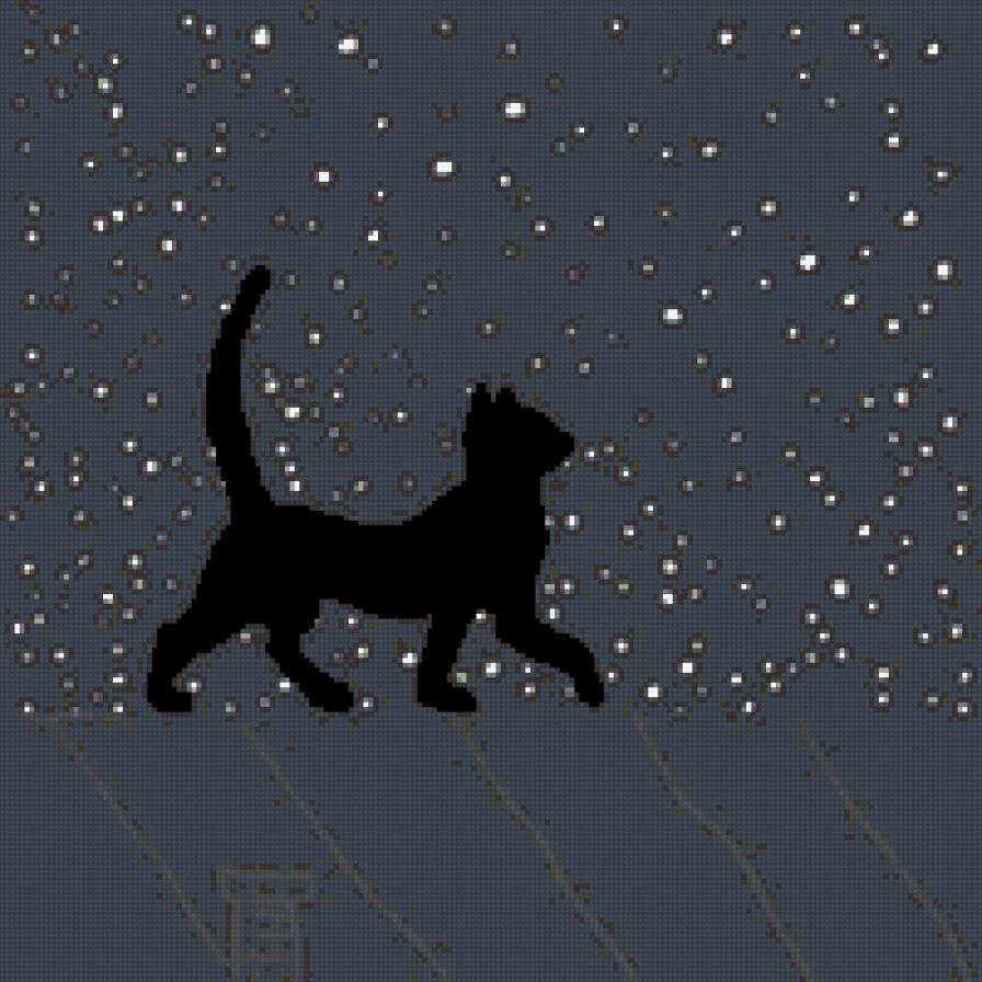 Кошка гуляет по крыше